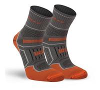 Hilly, Twin Skin, Bracelet de cheville anti-ampoules Med Cushioning, gris foncé/orange, L