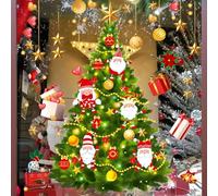 Hillylolly Autocollant Fenêtre Noël 60×90 cm, Stickers Sapin de Noël Réutilisable, Grand Format pour Décoration Festive