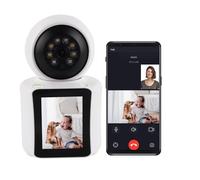 Hillylolly Caméra de Surveillance Intérieure, Caméra pour Chien Vidéo Bidirectionnelle, 1080P Caméra Indoor Suivi Automatique, Caméra D'intérieur Connectée avec écran de 2,4 Pouces (Positif)