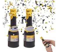Hillylolly Lot de 2 tireurs de diplômes, 16 x 4,5 cm, bouteille tire, or noir et argent, décorations pour fêtes, anniversaires, mariages