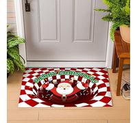 Hillylolly Paillasson de Noel, Tapis de Sol de Noël, Tapis de Porte 40x60 cm, Tapis Maison Entrée, Motif de Noël, Noel Decoration Interieur pour Entrée Bain Chambre Cuisine Salon (C)