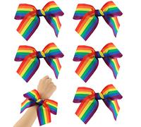 Hillylolly Ruban Arc-En-Ciel, 5 Pcs Petit Foulard Femme, Foulard de Sac à Main, Bandeau Lgbt, Accessoires Gay Pride, Foulard Arc En Ciel, Bandana Foulard Cheveux, Fournitures LGBT Parade/Festival