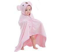 Hilmocho Serviette de Bain Bébé à Capuche Nouveau - né Enfant Doux et Chaud Peluche de Corail Serviettes de Douche Natation Peignoir de Couverture, 110x68CM
