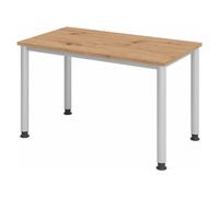 HILO 612 S | Bureau - réglable en hauteur 120 x 67 Chêne Cendré/Argent