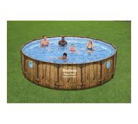 Piscine hors sol effet bois brun 4,88 x 1,22 m HILO