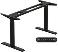 Hilodesk Cadre de table réglable en hauteur électrique avec moteur, cadre de table avec fonction mémoire, protection anti-collision, souple, noir