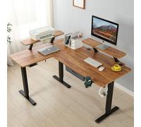 Hilodesk160cm L Bureau d'écriture Bureau électrique Bureau réglable en hauteur Bureau d'angle Bureau debout Bureau avec support d'écran