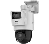 HiLook by HIKVISION Caméra de Surveillance extérieure 4 MP Smart Hybrid Light, LAN/PoE, Filaire, Surveillance extérieure, détecteur de Mouvement, Vision Nocturne, Fente pour Carte SD | Double caméra