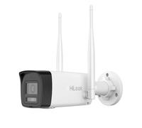 HiLook Caméra supplémentaire Wi-Fi extérieure, caméra de surveillance bullet 4MP, caméra extérieure avec détection humaine et véhicule, vision nocturne 30m, audio bidirectionnel, IPC-B140HA-LDF/W