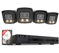 HiLook by HIKVISION Kit PoE 4 caméras Bullet 6MP – Vision nocturne IR/Couleur, NVR 8CH 4K, 2To, IA