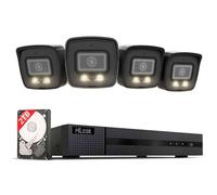 HiLook by HIKVISION Kit PoE 4 caméras Bullet 6MP – Vision nocturne IR/Couleur, NVR 8CH 4K, 2To, IA
