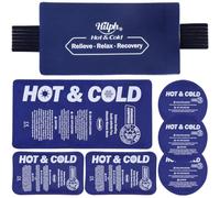 Hilph Poche de Glace(6x) avec Housse non-tissée, Différentes Tailles Poche de Gel Chaud Froid Refroidissement Compresse à Glace Froide Versatile, Réutilisable & Durable