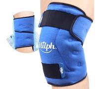 Hilph Poche de Glace Genoux Grande, Thérapie de Compression Chaud et Froid pour la Chirurgie de Remplacement du Genou, Poche de Glace autour du Genou Entier Soulager Gonflement, ACL -Bleu