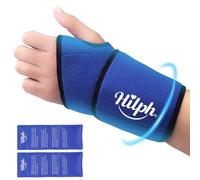 Hilph Poche de glace pour soulager le canal carpien, support de main réutilisable avec 2 packs de gel pour thérapie par le chaud et le froid, tendinite, ténosynovite, polyarthrite rhumatoïde, bleu