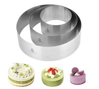 Hilsita Ensemble d'anneaux à gâteau, 4, 6, 8 pouces, hauteur 6cm, cercle a patisserie en acier inoxydable, emporte piece rond, outils de fabrication de mousse pour le gâteau au fromage, breton