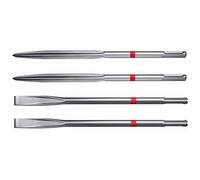 Hilti TE-CX SM/FM 25 Lot de 4 burins SDS Plus (2 pointus, 2 plats) SDS Plus auto-affûtants pour démolition du béton et de la maçonnerie, dimensions : 250 mm de long (282311)