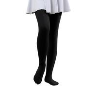 Hiltzo Convertibles Collants de danse pour filles, Collants de Transition Ultra-Doux, 1/2 paires de Bas de Danse pour École de Ballet et de Gymnastique(Noir,146-164)
