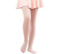 Hiltzo Convertibles Collants de danse pour filles, Collants de Transition Ultra-Doux, 1/2 paires de Bas de Danse pour École de Ballet et de Gymnastique(Rose,146-164)