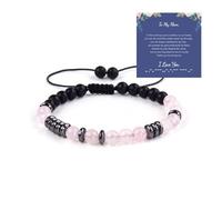 Hilufiet Bracelet de perles en pierre pour fille, grand-mère, bracelet à code morse, cadeau pour mère, petite-fille, bijou fait à la main, Métal, Pas de gemme