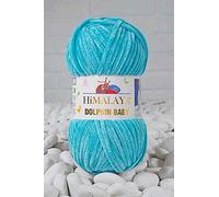 Himalaya 80315 Lot de 2 fils de laine pour bébé Motif dauphin 100 % micropolyester 2 x 100 g