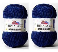Himalaya 80321 Lot de 2 fils de laine pour bébé Motif dauphin 100 % micropolyester 2 x 100 g