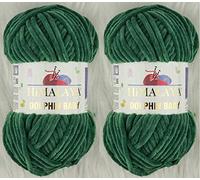 Himalaya Dauphin Lot de 2 fils de laine 100 % micropolyester 2 x 100 g super volumineux : 6 fils chenille pour bébé 80360