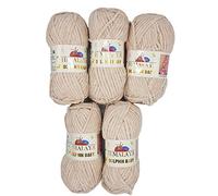 Himalaya Dolphin - 80342 - Lot de 5 pelotes de laine à tricoter pour bébé - 5 x 100 g - 500 g au total - Super Bulky (beige clair - 80342)
