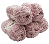 Himalaya Dolphin 80349 Lot de 5 pelotes de laine à tricoter pour bébé 500 g de laine Super Bulky (vieux rose 80349)