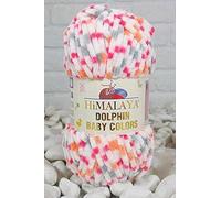 Himalaya Dolphin Baby Colors (Lot de 5), 600 m, 5 x 100 g, super encombrant, laine de l'Himalaya pour couverture, fil en velours, fil à tricoter, fil Amigurumi (80420)