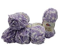 Himalaya Dolphin - Baby Colours - 80429 - Lot de 5 pelotes de laine à tricoter - Multicolore - 5 x 100 g - 500 g au total - Super Bulky (blanc lilas)