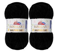 Himalaya Dolphin Baby Lot de 2 écheveaux de fil super volumineux pour tricot et crochet, idéal pour cardigans, châles, couvertures, chapeaux et textiles d'intérieur (2, 80311 noir)