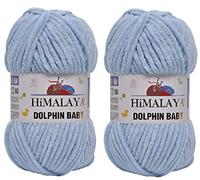 Himalaya Dolphin Baby Lot de 2 pelotes de laine 100 % micropolyester 200 m 2 x 100 g Super volumineux : 6 fils chenille pour bébé (80306)