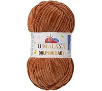 Himalaya Dolphin Baby Pelote de laine super volumineuse pour tricot et crochet Idéal pour gilets, châles, couvertures, chapeaux et textiles d'intérieur (1, 80337 SAFRANE foncé)