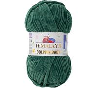 Himalaya Dolphin Baby Pelote de laine super volumineuse pour tricot et crochet Idéal pour gilets, châles, couvertures, chapeaux et textiles d'intérieur (1, 80360 vert) 100 g x 120 m