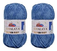 Himalaya Dolphin Baby Lot de 2 pelotes de laine 100 % micropolyester 200 m 2 x 100 g Super volumineux : 6 fils chenille pour bébé (80341)