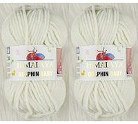 Himalaya Dolphin Lot de 2 écheveaux de fil à tricoter super volumineux pour couverture de bébé (80308) 2 x 100 g