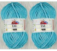 Himalaya Dolphin Lot de 2 écheveaux de fil à tricoter super volumineux pour couverture de bébé (80315) 2 x 100 g