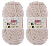 Himalaya Dolphin Lot de 2 écheveaux de fil à tricoter super volumineux pour couverture de bébé (80342) 2 x 100 g