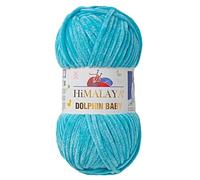 Himalaya Dolphin - Lot de 2 pelotes de fil pour bébé - 100 g - 120 m - Super épais - En polyester et velours - 80315 turquoise