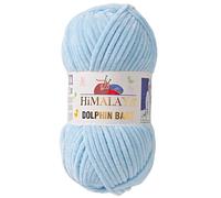 Himalaya Dolphin - Lot de 2 pelotes de fil pour bébé - 100 g - 120 m - Super épais - En polyester et velours - 80306 bleu clair