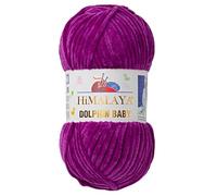 Himalaya Dolphin - Lot de 2 pelotes de fil pour bébé - 100 g - 120 m - Super épais - En polyester et velours - Amigurumi (80358 violet)