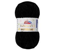 Himalaya Dolphin - Lot de 2 pelotes de fil pour bébé - 100 g - 120 m - Super épais - En polyester - Pour couverture - Velours - Amigurumi (80311 noir)