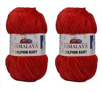 Himalaya Dolphin Lot de 2 pelotes de fil pour bébé 100 % micropolyester 200 m 2 x 100 g Super Bulky :6 Baby Chenille (80318)