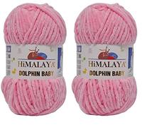 Himalaya Dolphin Lot de 2 pelotes de fil pour bébé 100 % micropolyester 200 m 2 x 100 g Super Bulky :6 Baby Chenille (80309)