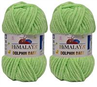 Himalaya Dolphin Lot de 2 pelotes de fil pour bébé 100 % micropolyester 200 m 2 x 100 g Super Bulky :6 Baby Chenille (80350)