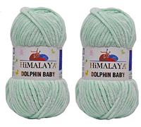 Himalaya Dolphin Lot de 2 pelotes de fil pour bébé 100 % micropolyester 200 m 2 x 100 g Super Bulky :6 Baby Chenille (80307)