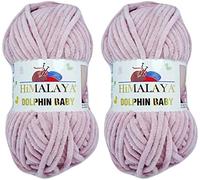 Himalaya Dolphin Lot de 2 pelotes de fil pour bébé 100 % micropolyester 200 m 2 x 100 g Super Bulky :6 Baby Chenille (80349)
