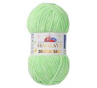 Himalaya Dolphin Lot de 5 pelotes de fil pour bébé - 100 g et 120 m - Super volumineux - En polyester et velours - 80350 - Vert clair