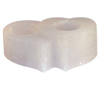 Himalaya Double Cœur de Sel Dreams 4041678004828 Photophore en Cristal de sel - Blanc Line