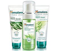Himalaya Neem Face Wash Foam, Scrub & Mask - Natural Soap Free Anti Pimple Solution For Men & Women - Helps Minimizing, Controlling & Preventing Outbreaks & Pimples - 3pc Set